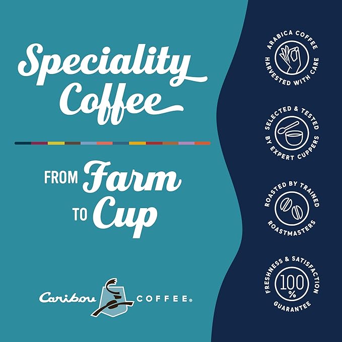 Caribou Coffee, Medium Roast Ground Coffee - Caramel Flavored 66 Ounces (6 Bags of 11 Ounces)