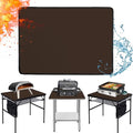 24 x 31in Fireproof Grill Mats for Outdoor Grill to Protect Your Grill Table - Heat Resistant Grill Table Mat - Waterproof & Oilproof BBQ Mat - Brown（1mm）