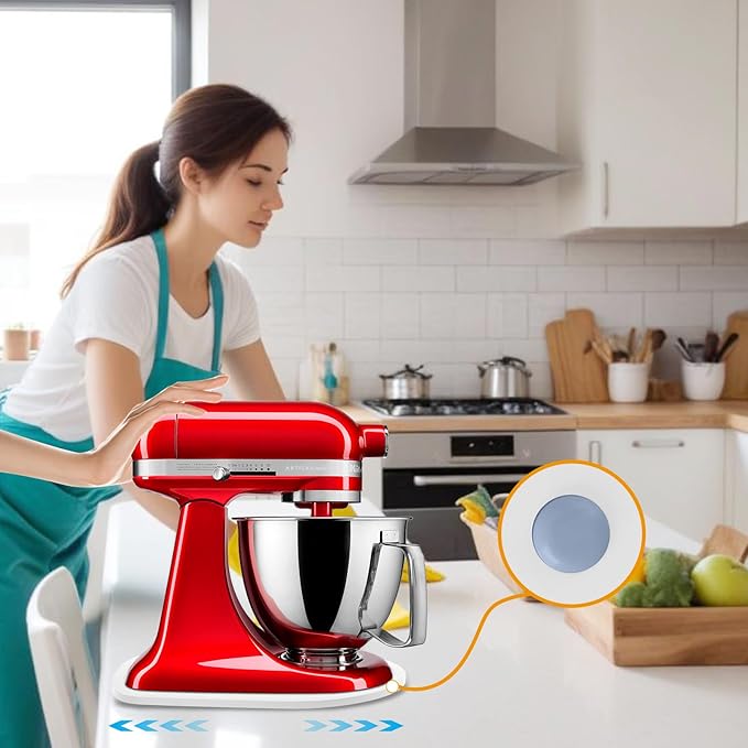 Compatible with Kitchen aid 4.5-5 Qt Bamboo Mixer Slider - Appliance Slider for Tilt Head Kitchen aid Stand Mixer, Kitchen Countertop Storage Mover Sliding Tray for Kitchen aid 4.5-5 Qt White