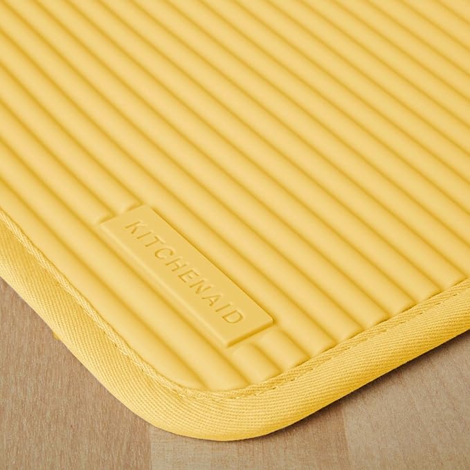 KitchenAid Ribbed Soft Silicone Pot Holder 2-Pack Set, Orange Sorbet, 7"x9"