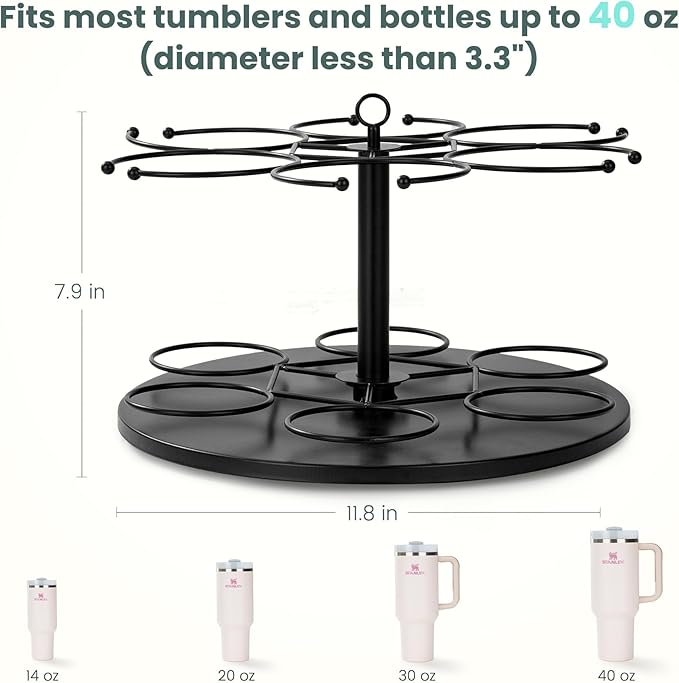 Upgraded Water Bottle Organizer for Stanley 40 oz/30 oz/20 oz,Rotating Stanley Cup Organizer Holder,Tumbler Holder Organizer, Easy to Install Kitchen Organizers and Storage for Stanley Cup Accessories