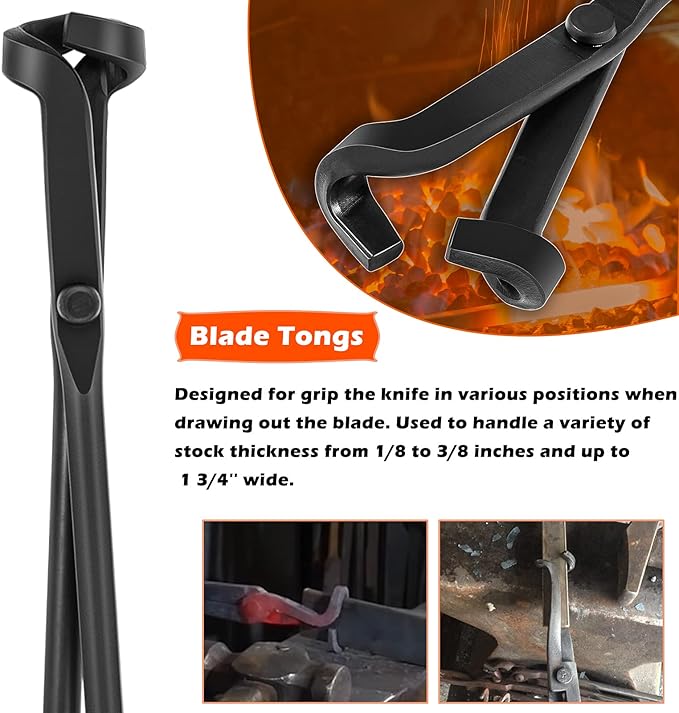 Knife Making Tongs Set 3Pcs Blacksmith Tongs Assembled Knife Making Blacksmith Tools Anvil Forge