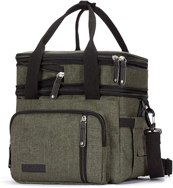 Lunch Bag for Women Men,Insulated Lunch Box,Leakproof Lunch Cooler Bag,Army Green Lunch Tote Bag for Work（Green）