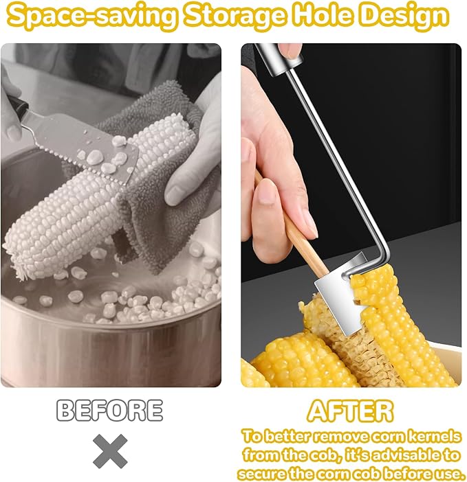 orn Cob Stripper, Long Handle Corn Peeler for Corn on the Cob Stainless Steel Corn Stripping Tool Fast and Safe, Suitable for Home Kitchens, Restaurant Chefs, Outdoor Dining Enthusiasts