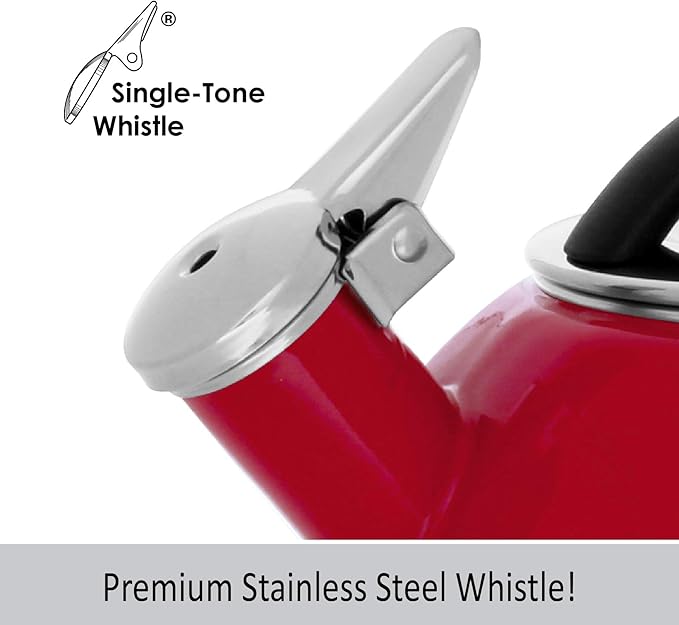 Chantal 40Th Anniversary Tea kettle, 2 Quart, Enamel Carbon steel, Whistling, Canary Yellow