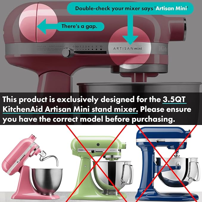 Heavy Duty Whisk Attachment for KitchenAid Artisan Mini 3.5 Quart Tilt-Head Stand Mixers- Extra Thick Stainless Steel Wire Whip for Fast Whipping, Perfect for Large Batches, Dishwasher Safe