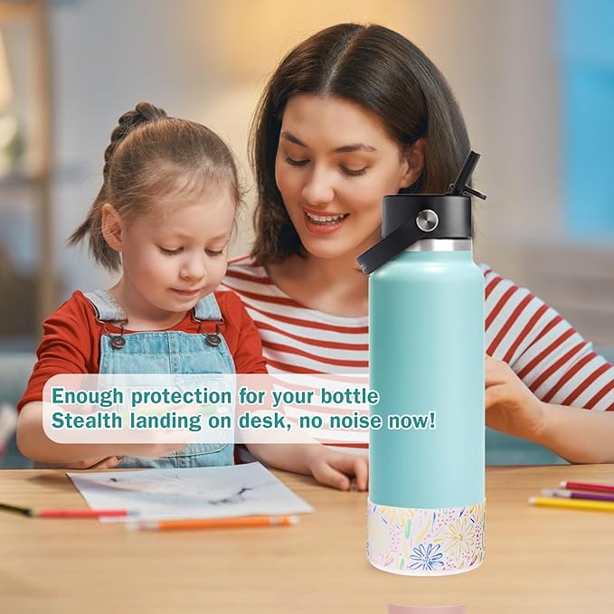WK IEASON Protective Silicone Base Boot for Hydro Flask Mouth, Anti-Slip Silicone Sleeve Cover Bumper for Hydro Water Bottle Accessories -2.83inch Bottom Diameter