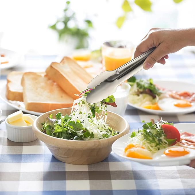 Serving Tongs, Stainless Steel Kitchen Cooking Food Buffet Mini Salad Appetizer Tong Small 6 Pack 7 Inch