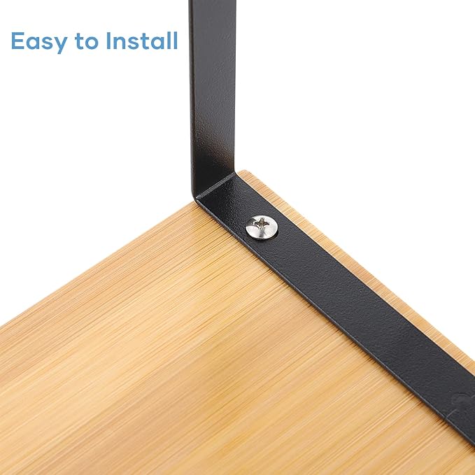 NEX Kitchen Cabinet and Counter Shelf Organizer, Stackable & Expandable, Black and Natural