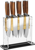 NPPLUS Magnetic Knife Block Holder: Double-Sided Strong Magnets for Kitchen Counter Organizer Rack - Wooden Knife Stand Storage for Home Cooks Chefs