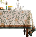 patdrea Designer Floral Linen Table Cloth for Sqaure Table,Vintage French Tablecloth,Small Colorful Decoration Cover for Kitchen Dining,Christmas,Tea Party,Thanksgiving,55"x55"-Littledaisy
