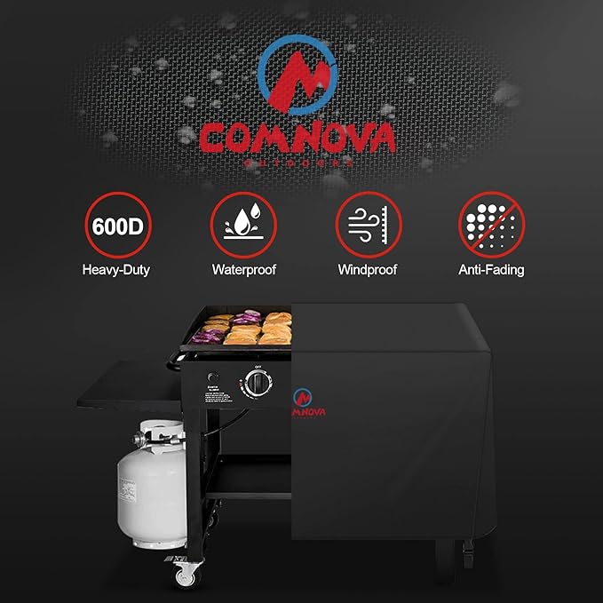 Comnova Griddle Cover for Blackstone Griddle 28 Inch - 600D Flat Top Griddle Cover for Blackstone 28" Single Shelf Griddle Heavy Duty Waterproof, Outdoor Cover for Black stone 1517, Tailgater and More