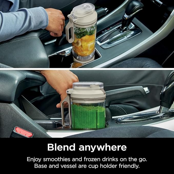 Ninja Blast Max, Portable Blender + Twist & Go, Personal Ninja Blender, Smoothie, Blend, Ice Crush, 3 Programs, Cordless, 22 oz removable Vessel, Dishwasher Safe, Leakproof, Cream, BC251IV