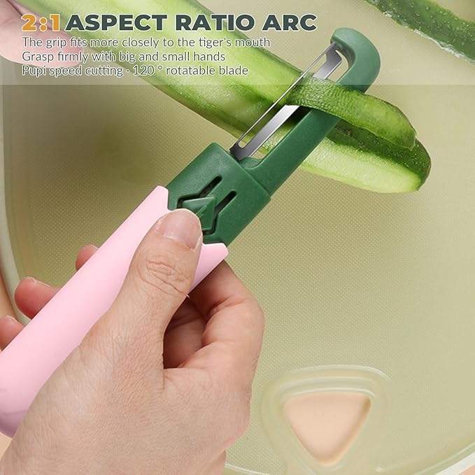 2 in 1 stainless steel Paring knife Peeler; fruit peeler; apple peeler; pear peeler, vegetable peeler, Kitchen Peeler (1, Pink White)