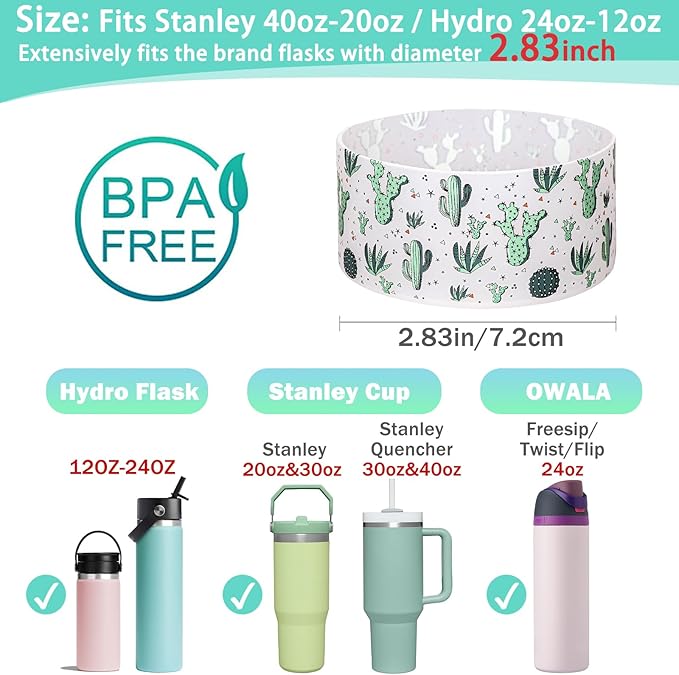 WK IEASON Protective Silicone Base Cover Boot for Hydro Flask Wide Mouth/Standard Mouth, Anti-Slip Silicone Bottom Bumper As Hydro Flask Water Bottle Accessories-2.83inch Bottom Diameter
