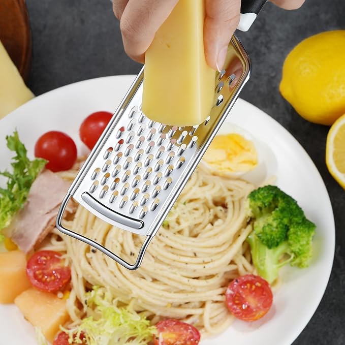 Cheese Grater, Sopito 3 Packs Stainless Steel Lemon Zester Grater with Silicone Handle for Cheese, Chocolate, Spices, and More