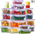 HOMBERKING 40 Pieces Food Storage Containers Set with Snap Lids (20 Lids + 20 Containers), Meal Prep Airtight Plastic Containers, BPA-Free Lunch Box for Kitchen, Pantry, Home, Purple