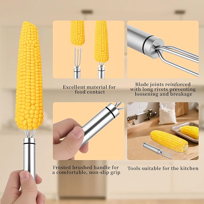 Corn Peeler Tool for Corn on The Cob, Upgrade 3pcs Corn Cob Stripper & Kernel Remover with Long Handle - The Ultimate Kitchen Gadget for Effortless Cooking, A Must-Have Gift for Dining Enthusiasts