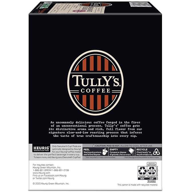 Tully's Coffee Breakfast Blend Keurig Single-Serve K-Cup Pods, Light Roast Coffee, 96 Count