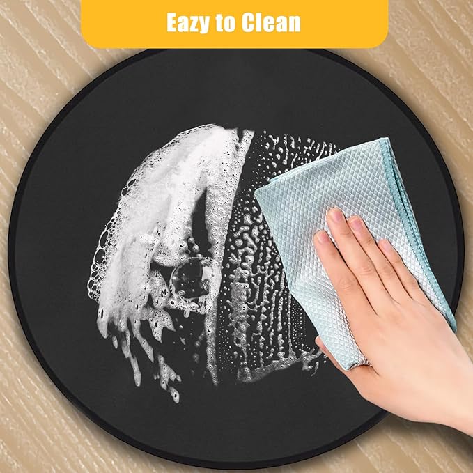 24" Round Grill Mat, Fire Pit Mat Fireproof Under Grill Mat Oil-Proof Waterproof BBQ Pad for Outdoor Grill Accessories, Heat Resistant Protective Deck and Patio Mat Fire Resistant Pad