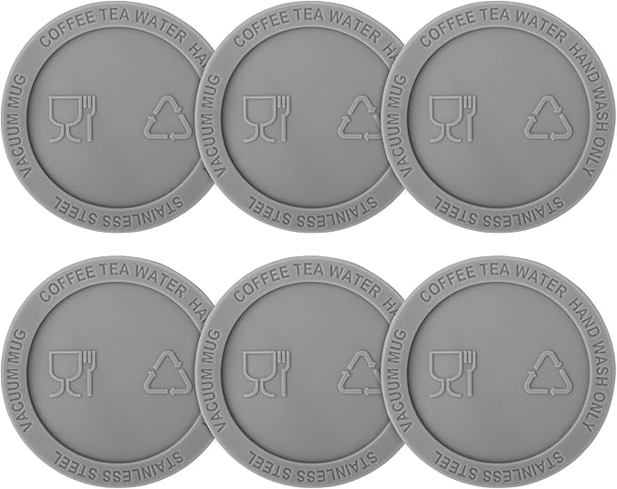 Silicone Bottom Protectors for Stanley Quencher 20 oz, Stanley IceFlow 20/30 oz, Stanley Mug Non-Slip Rubber Bottom Protectors (6 Pack 2.12" 54mm Gray)