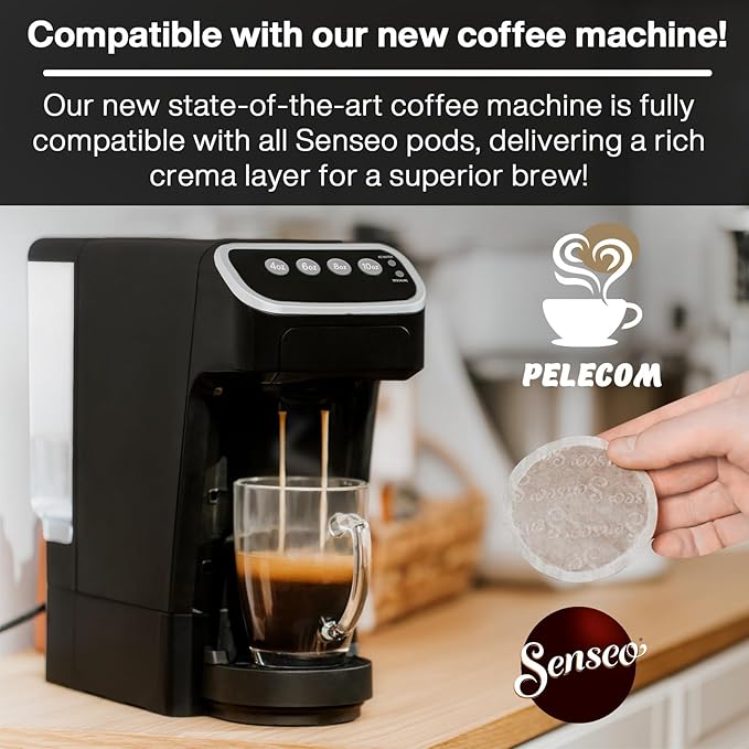 Senseo Classic Medium Roast Coffee Pods – 480 Count (10 Packs) – Smooth & Balanced Flavor with Rich Crema – Single-Serve Compostable Coffee Pads – Compatible with Senseo & PeleCom Machines