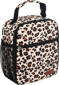 Lunch Box for Men Women Adults Small Lunch Bag for Office Work Picnic - Reusable Portable Lunchbox, Leopard