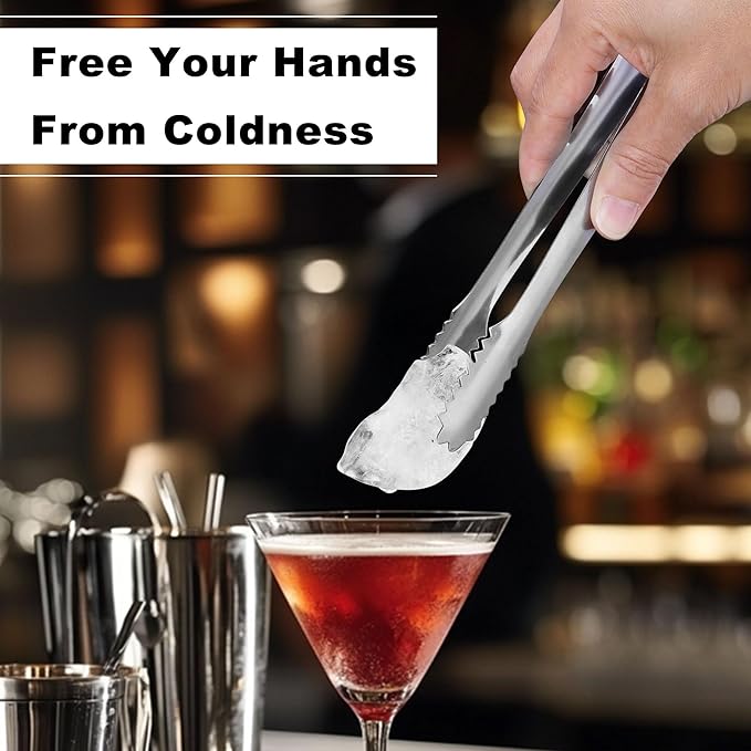 4Pcs Ice Pick Set, Stainless Steel Ice Chipper with Wood Handle, Bartender Kit Ice Crusher with Tong Ideal for Bars, Kitchen and Carving Craft Art