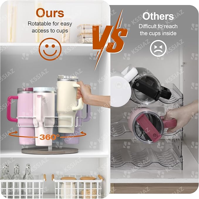 Water Bottle Organizer for Stanley 40 oz, Rotating Stanley Cup Organizer Holder, Tumbler Organizer Holder, Stanley Cup Accessories, 13.2 * 11 * 7.75in, Grey