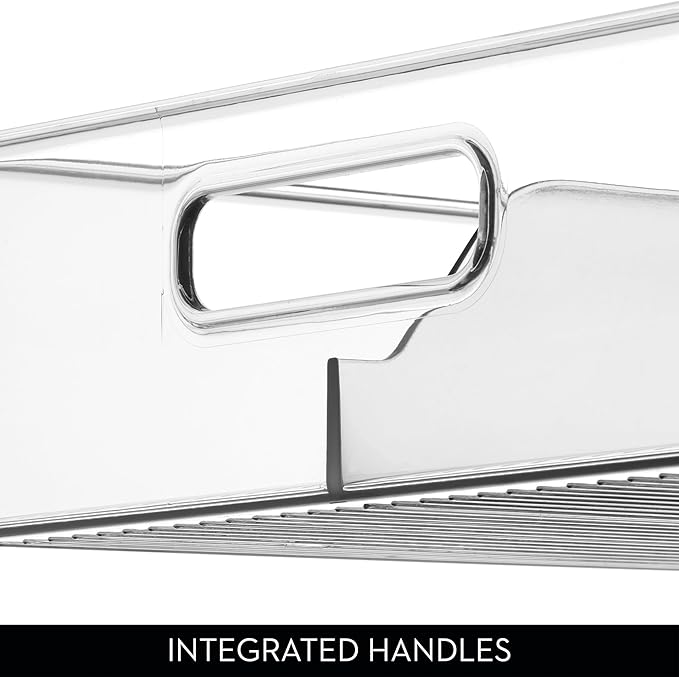 iDesign Divided Pantry Bin with Handles for Pantry, Refrigerator, or Freezer - Set of 6 - Clear