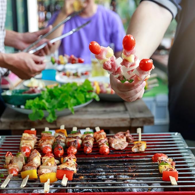 5.9 Inches Bamboo Skewers 1000 Pieces Food Appetizer Wide Flat Paddle Wooden Skewers Mini Skewers Sticks for Fruit, Barbecue Snacks, Appetizers, Sausage