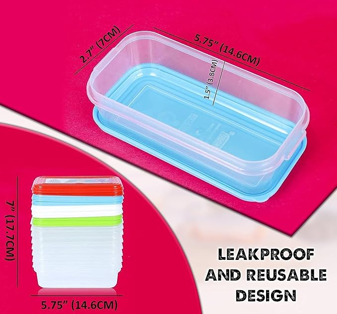 ARSUK 8OZ Small Food Containers with Lids 16 Pack - Reusable 1 Cup BPA Free Plastic Storage Containers for Snacks, Leftovers, Portion Control & Meal Prep - Leakproof, Microwave, Fridge & Freezer Safe