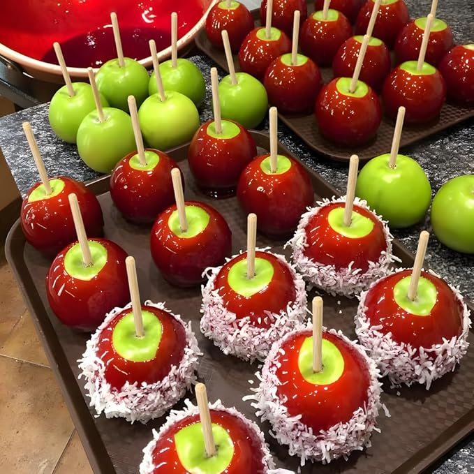 400 pcs Candy Apple Skewer Sticks, PEOUWNES 5mm 5.5 inch Caramel Apple Sticks, Corn Dog Sticks, Rock Candy Stick, Bamboo Skewers for Corn Cob Kabob, Lollipop, Grill