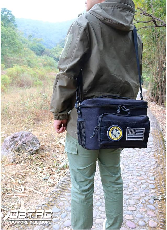 DBTAC Tactical Lunch Bag for Men Women, 12 Cans Insulated Lunch Box for Adult | 9L Leakproof Lunch Cooler Tote for Work Office Outdoor Travel | Soft Easy To Clean Liner x2