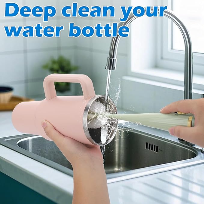 Palksky 5 in 1 Water Bottle Cleaning Brush Set, Multifunctiona Brush and Straw Cleaner for Owala/Stanley/Hydro/Yeti/Simple Modern Cup Accessories