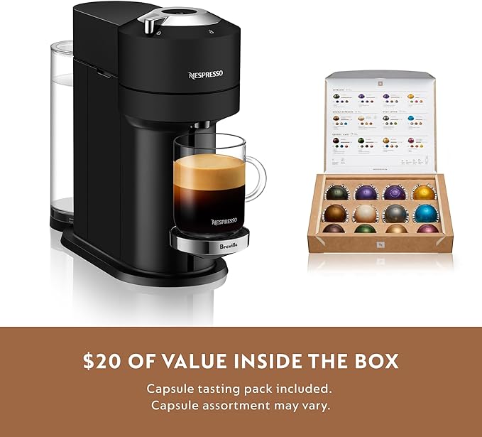 Nespresso Vertuo Next Deluxe Coffee and Espresso Maker by Breville, 1500 watts