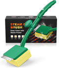 Steam Grill Brush Bristle Free for Outdoor Grill, BBQ Grill Cleaning Brush with Scraper & Cleaning Pad, 15.7" Extra Long Safe Grill Cleaner, Barbecue Brush for Cast Iron/Stainless-Steel Grates