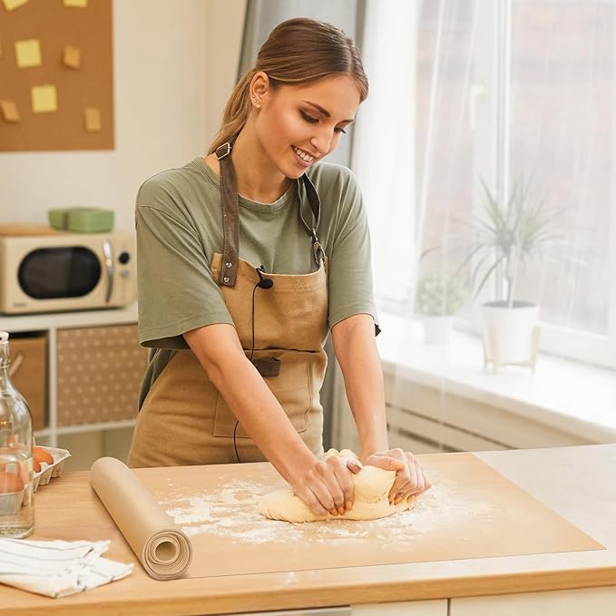 Silicone Baking Mat Roll - Best German Silicone Mat for Baking - Non Stick Silicone Pastry Mat, Non-slip Silicone Counter Mat, Reusable Air Fryer Liner, Oven Liner Mat, Freeze Dryer Mat