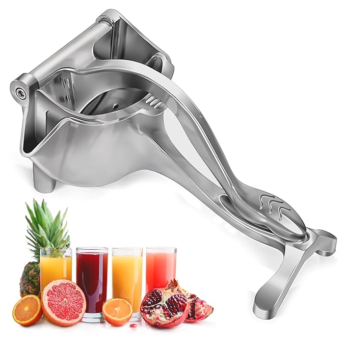 Aluminum Alloy Fresh Fruit Juice Extractor - Hand Juicer Squeezer, Non-Slip Ergonomic Grip, Easy to Use & Clean, 8.7" Length with 0.6L Capacity - Efficient Extraction of Citrus, and Other Fruits