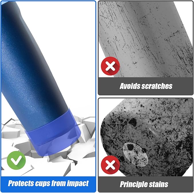Mity rain 2PCS Protective Silicone Boots for Owala 30oz & 40oz FreeSip Sway Bottles & Tumblers - Accessories for owala, Enhances Stability & Prevents Scratches (Bright Blue)