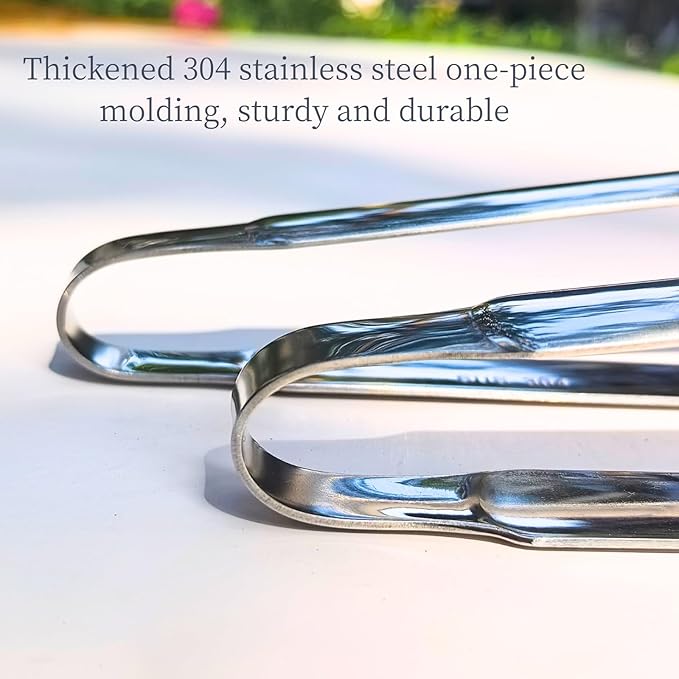 Kitchen Tongs - 304 Stainless Steel, Comfortable Grip, Non-Slip Design, High Heat Resistant Cooking Tongs- Ideal for Home, Kitchen, Korean BBQ (Silvery, 9＋12 Inch)