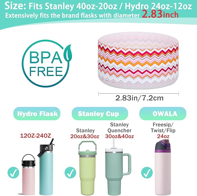 WK IEASON Protective Silicone Base Cover Boot for Hydro Flask Wide Mouth/Standard Mouth, Anti-Slip Silicone Bottom Bumper As Hydro Flask Water Bottle Accessories-2.83inch Bottom Diameter