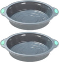 To encounter 9 Inch Silicone Round Cake Pans, 2 Pack Nonstick Silicone Baking Pans Set, Food Grade Cake Molds, with Metal Reinforced Frame More Strength