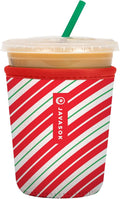 Sok It JavaSok Iced Coffee & Cold Soda Insulated Neoprene Cup Sleeve (Candy Cane Stripes, Small: 16-20oz)