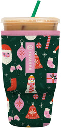 Sok It JavaSok Iced Coffee & Cold Soda Insulated Neoprene Cup Sleeve (Tis the Season, Large: 30-32oz)