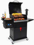 Z GRILLS Wood Pellet Grill & Smoker 8-in-1 Pellet Grill with Automatic Temperature Control，Meat Probes，572 Sq. in Area for Backyard Camping Outdoor Party
