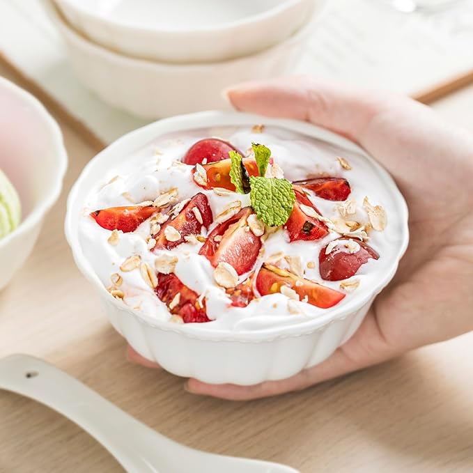 Ceramic bowl, 7 Inch Serving Bowls, Bowls for Kitchen, Microwave and Dishwasher Safe, Set of 2