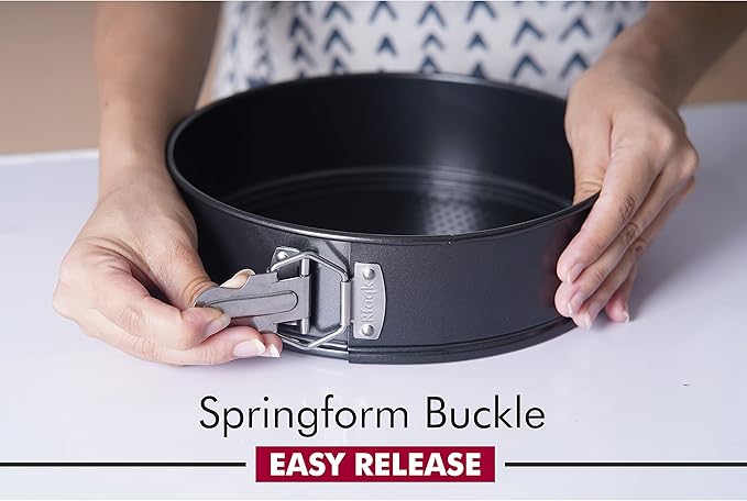 RFAQK Ultimate 8-inch Springform Cake Pan Set with Removable Bottom- Leakproof Non-stick Round Baking Pan with 50Pcs Parchment Papers Perfect for Cheesecakes, Sponge Cakes & More- Bonus E-Book!