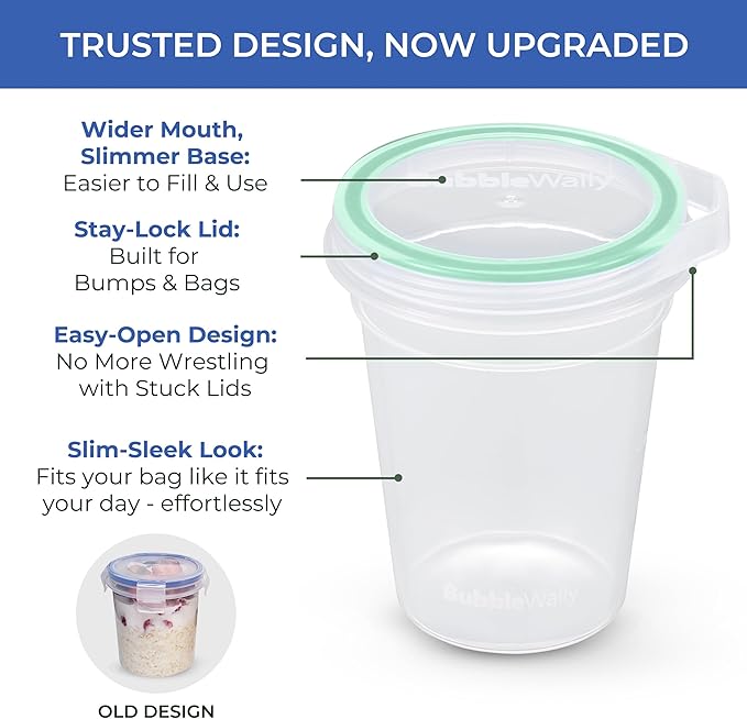 JoyPlus Overnight Oats Containers with Lids Plastic (Mix) - Meal Prep Containers Reusable for Food Storage – 16oz Jars for Breakfast, Snacks, and Lunch