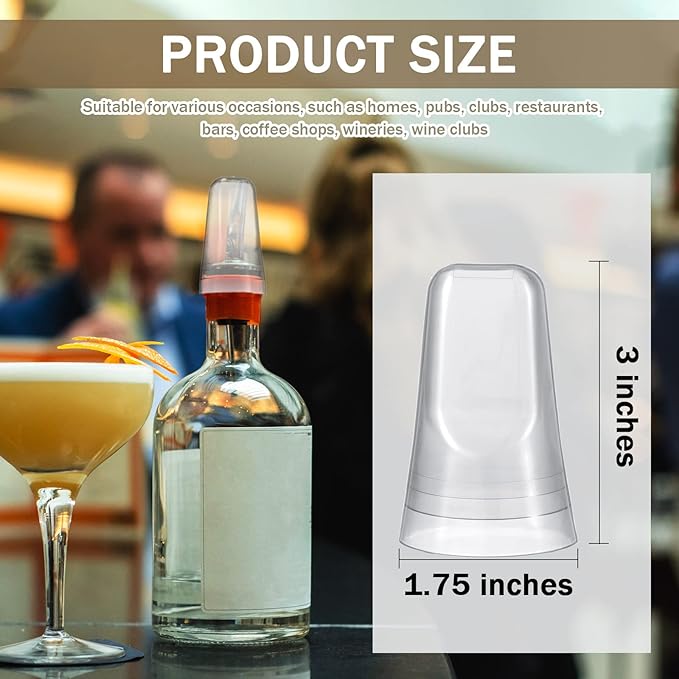 Chengu 80 Pieces Liquor Bottle Toppers for Liquor Pour Bottle Covers Universal Pour Dispenser Bar Dust Translucent Rubber Spout Covers for Home Kitchen Tools Supplies